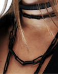 Choker with Leather Chain