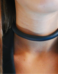 Choker with Leather Chain