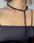 Multifunctional leather chain necklace